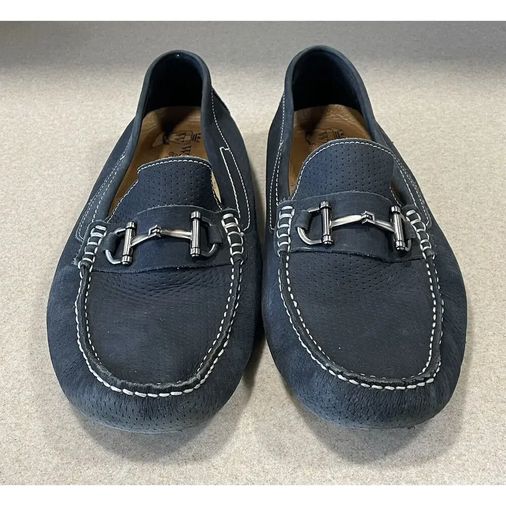 Men's Wallin & Bros Warren Blue Leather Loafer Driver Size 11.5 M Made In Brazil